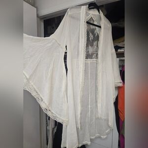 Free People Elegant Cream Lace Kimono